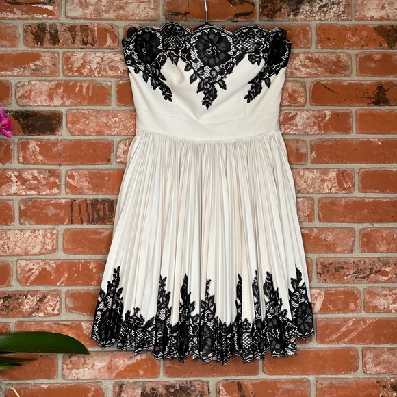 Robert Rodriguez Strapless Lace Appliqué Dress - Picture 3 of 8